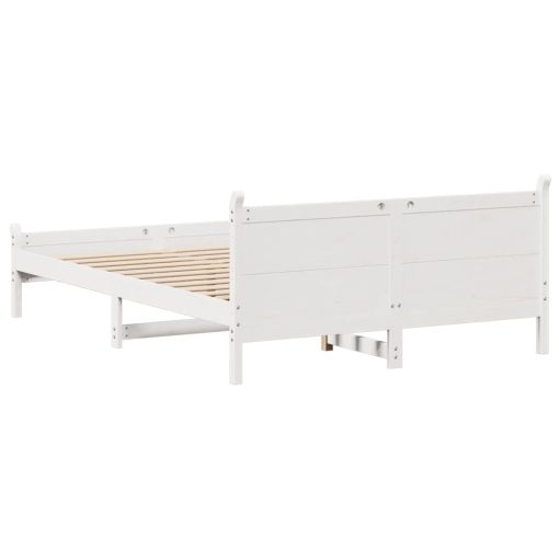 Letto Senza Materasso Bianco 160x200 Cm Legno Massello Di Pino - Image 6