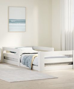 Letto Senza Materasso Bianco 70x140 Cm In Legno Di Pino
