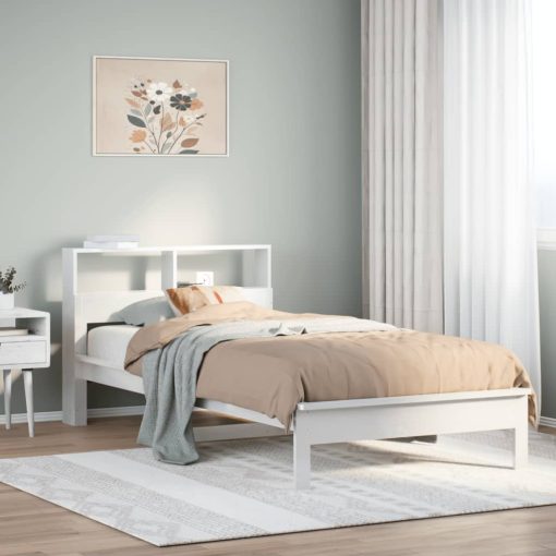 Letto Libreria Senza Materasso Bianca 90x200 Cm Legno Di Pino