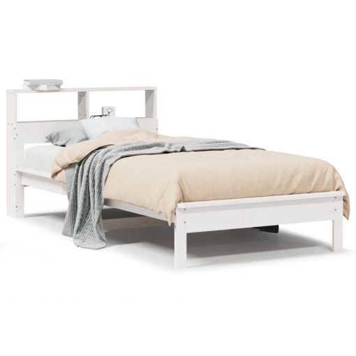 Letto Libreria Senza Materasso Bianca 90x200 Cm Legno Di Pino - Image 2
