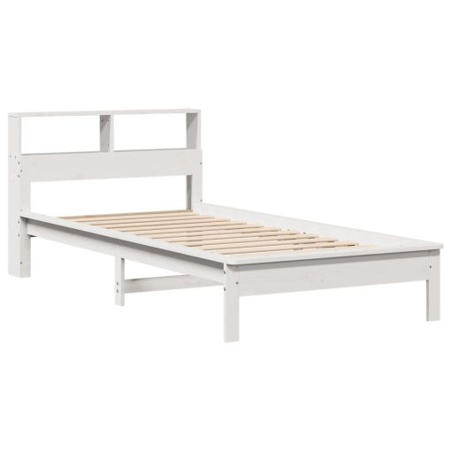 Letto Libreria Senza Materasso Bianca 90x200 Cm Legno Di Pino - Image 3