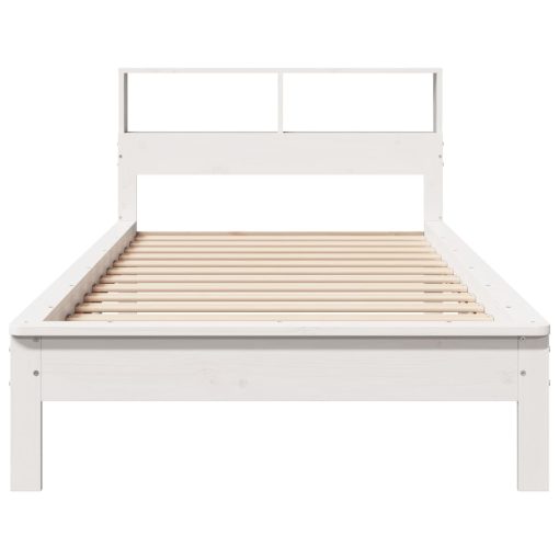 Letto Libreria Senza Materasso Bianca 90x200 Cm Legno Di Pino - Image 4