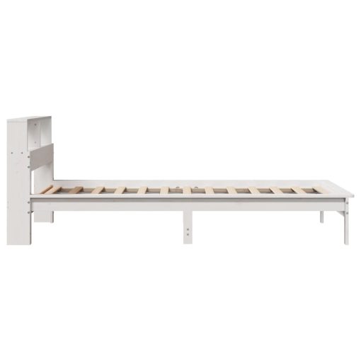 Letto Libreria Senza Materasso Bianca 90x200 Cm Legno Di Pino - Image 5