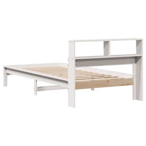 Letto Libreria Senza Materasso Bianca 90x200 Cm Legno Di Pino - Image 6