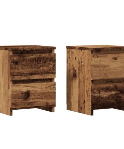 Comodini 2 Pz Legno Antico 30x30x40 Cm In Legno Multistrato