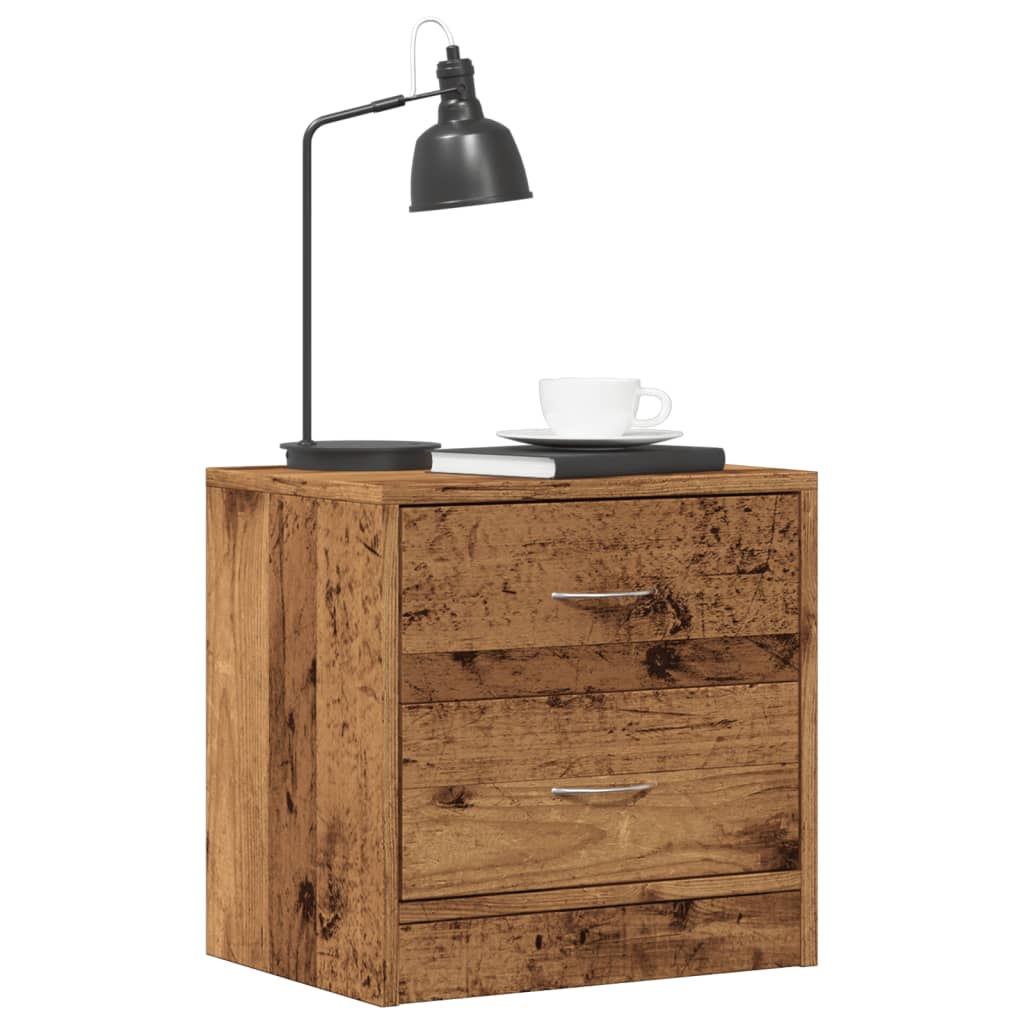 Comodini Legno Antico 2 Pz 40x30x40 Cm In Legno Multistrato
