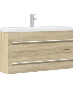 Mobile Lavabo Rovere Sonoma 100x38,5x48 Cm In Legno Multistrato