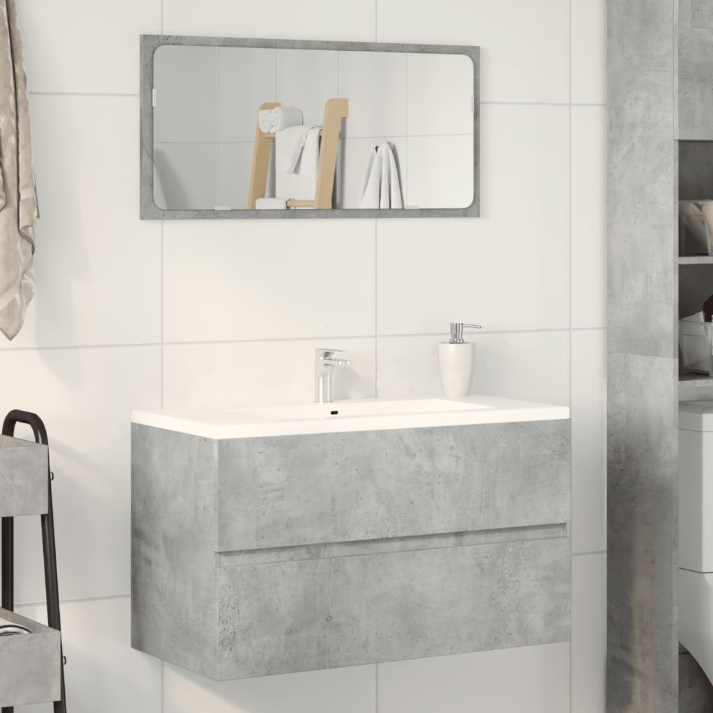 Mobile Lavabo Grigio Cemento 90x38,5x45 Cm In Legno Multistrato - Image 3