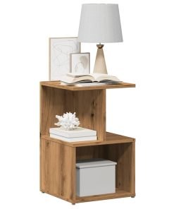 Comodini 2pz Rovere Artigianale 35x35x55 Cm Legno Multistrato