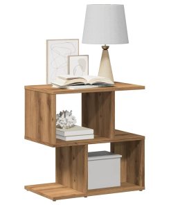 Comodini 2pz Rovere Artigianale 50x30x51,5 Cm Legno Multistrato