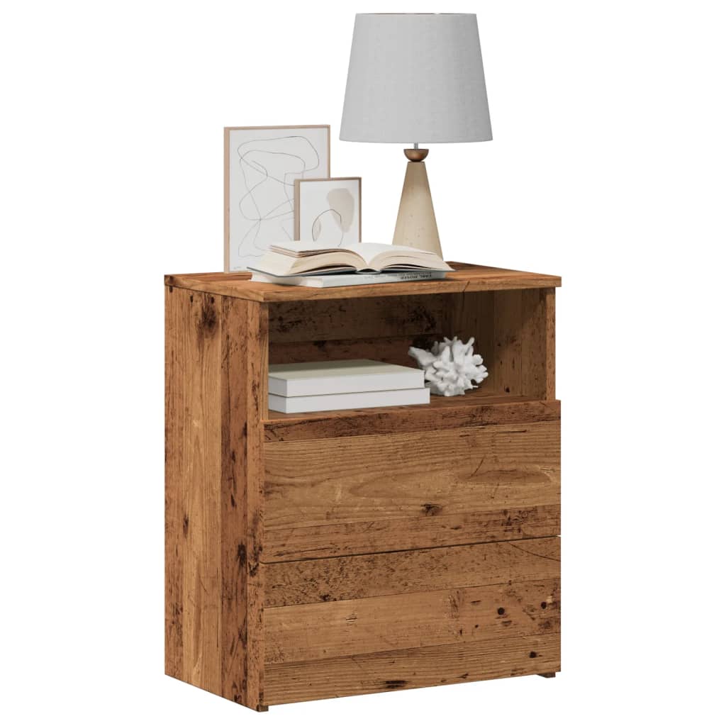Comodini Legno Antico 2 Pz 50x32x60 Cm In Legno Multistrato