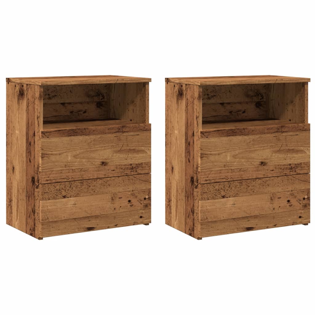 Comodini Legno Antico 2 Pz 50x32x60 Cm In Legno Multistrato - Image 2