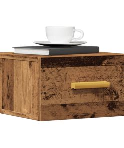 Comodini A Muro 2 Pz Legno Antico 35x35x20 cm