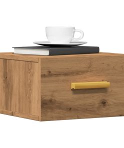 Comodini A Muro 2 Pz Rovere Artigianale 35x35x20 cm