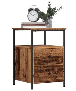 Comodini Legno Antico 2 Pz 34x35,5x50 Cm In Legno Multistrato