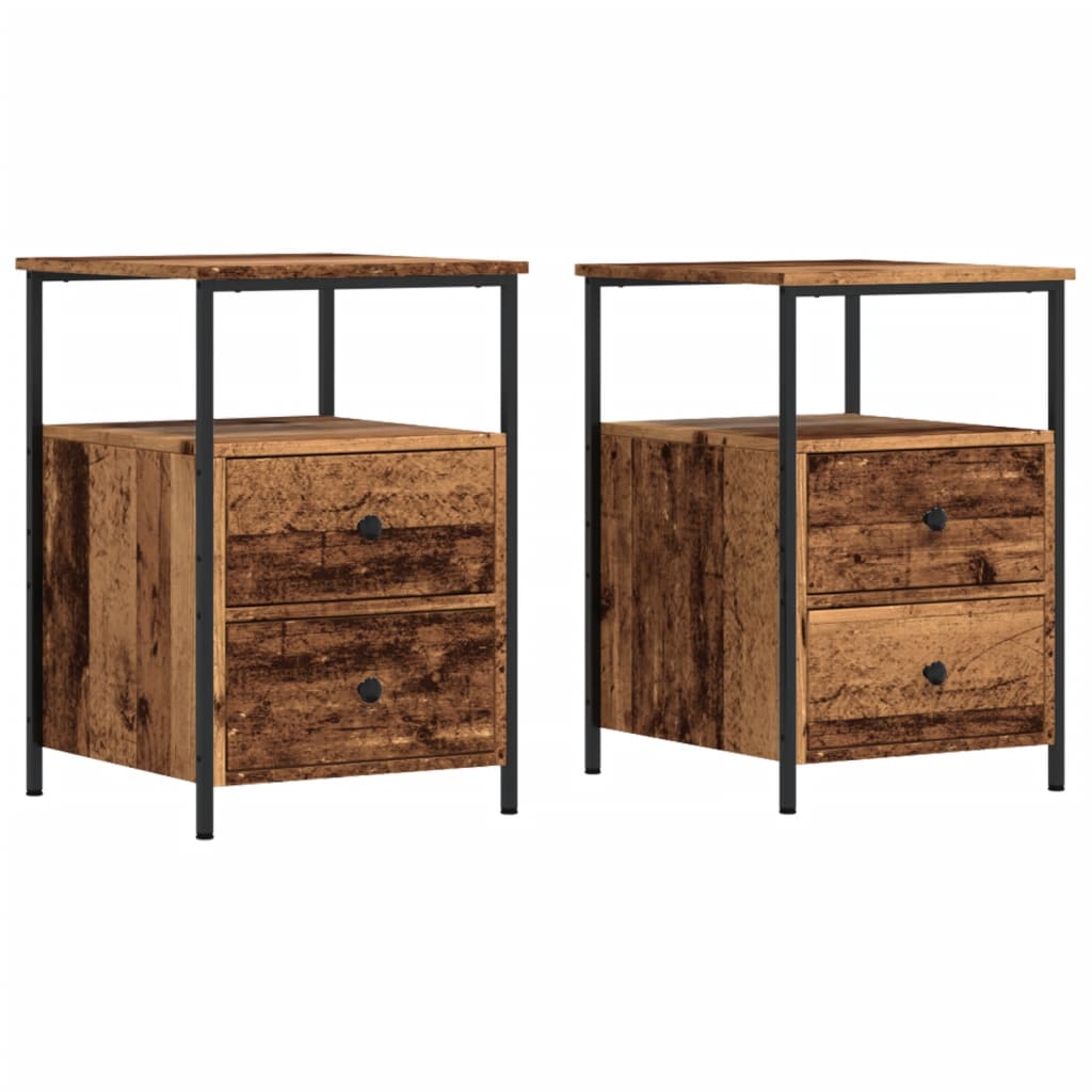 Comodini Legno Antico 2 Pz 34x35,5x50 Cm In Legno Multistrato - Image 2