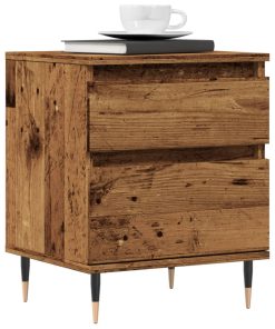 Comodini 2pz Legno Antico 40x35x50 Cm In Legno Multistrato