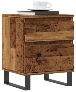 Comodini 2pz Legno Antico 40x35x50 Cm In Legno Multistrato