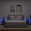Comodini Con Led 2 Pz Legno Antico 35x39x55 Cm In Truciolato