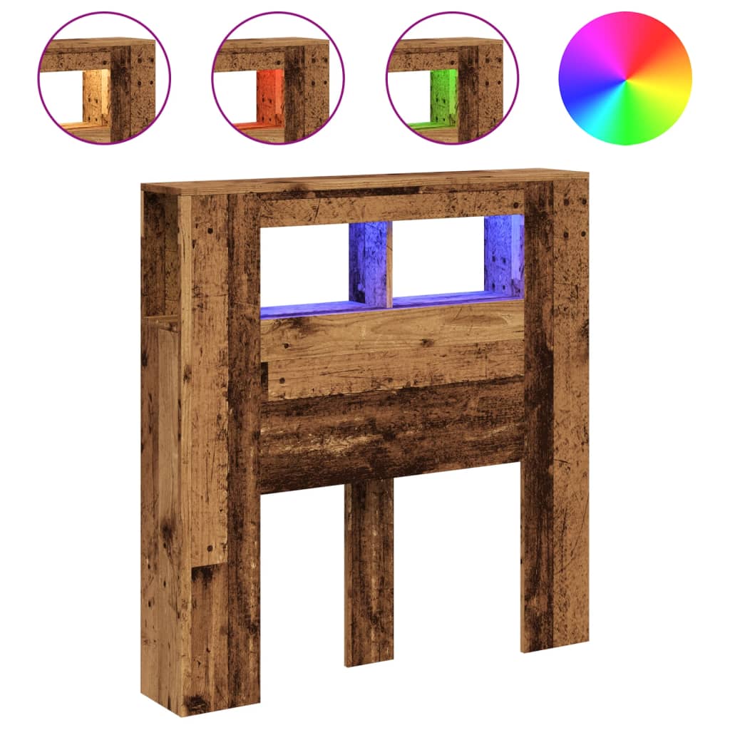 Testiera Led Legno Antico 100x18,5x103,5 Cm Legno Multistrato - Image 2