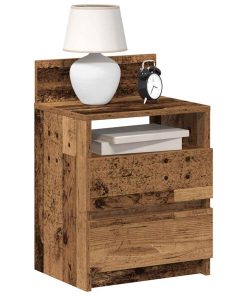 Comodini 2 Pz Con 2 Cassetti Legno Antico 40x33x60 cm
