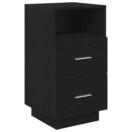 Comodino Con 2 Cassetti Nero 36x36x68 cm - Image 2