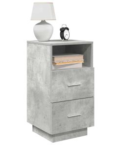 Comodini 2 Pz Con 2 Cassetti Grigio Cemento 36x36x68 cm