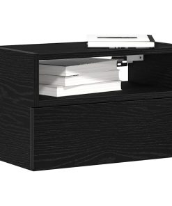 Comodino A Muro Nero 45x26x28,5 cm