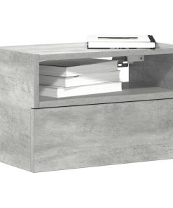 Comodino A Muro Grigio Cemento 45x26x28,5 cm
