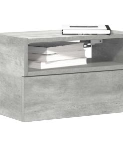 Comodini A Muro 2 Pz Grigio Cemento 45x26x28,5 cm
