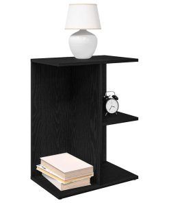 Comodini 2 Pz Rovere Nero 46,5x29x61 Cm In Legno Multistrato