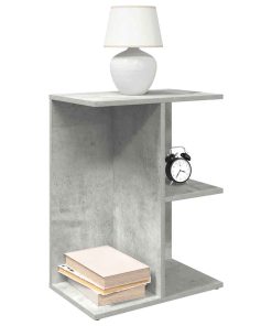 Comodini 2 Pz Grigio Cemento 46,5x29x61 Cm In Legno Multistrato