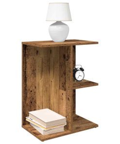 Comodini 2 Pz Legno Antico 46,5x29x61 Cm In Legno Multistrato