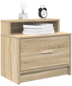 Comodini Con Cassetto 2 Pz Rovere Sonoma 51x31x47 cm