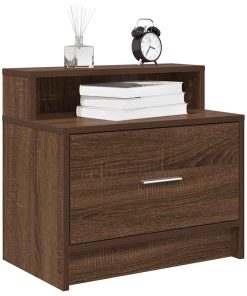 Comodini Con Cassetto 2 Pz Rovere Marrone 51x31x47 cm