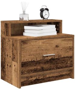 Comodini Con Cassetto 2 Pz In Legno Antico 51x31x47 cm