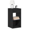 Comodini Con Cassetto 2 Pz Rovere Neri 35x34x66,5 cm