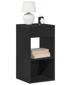 Comodini Con Cassetto 2 Pz Rovere Neri 35x34x66,5 cm