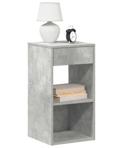Comodini Con Cassetto 2 Pz Grigio Cemento 35x34x66,5 cm