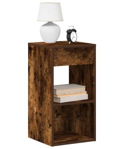 Comodini Con Cassetto 2 Pz Rovere Fumo 35x34x66,5 cm