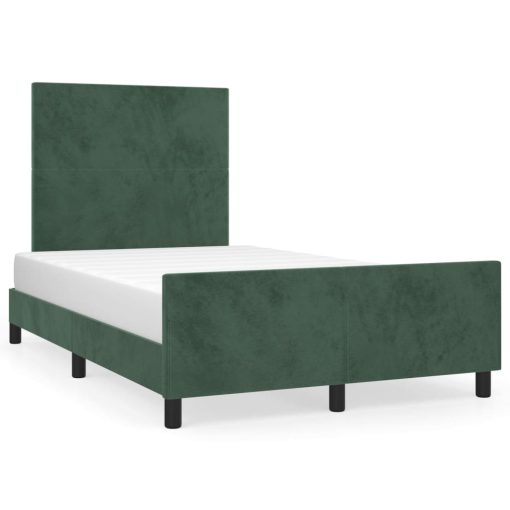 Giroletto Senza Materasso Verde Scuro 120x200 Cm In Velluto - Image 2