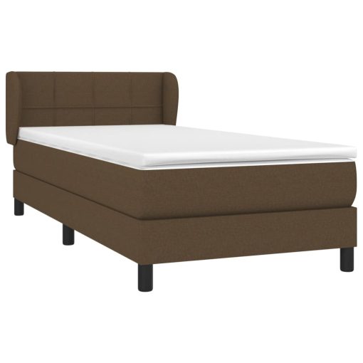 Giroletto A Molle Con Materasso Marrone Scuro 80x200 Cm Tessuto - Image 3