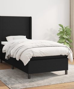 Giroletto A Molle Con Materasso Nero 100x200 Cm In Tessuto