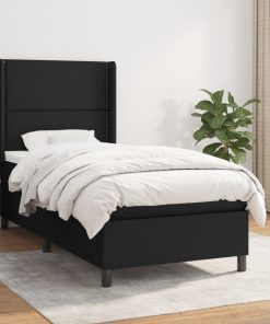 Giroletto A Molle Con Materasso Nero 100x200 Cm In Tessuto