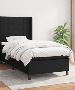 Giroletto A Molle Con Materasso Nero 100x200 Cm In Tessuto