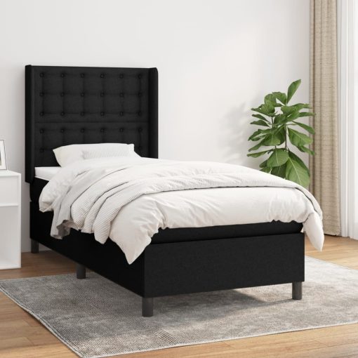 Giroletto A Molle Con Materasso Nero 100x200 Cm In Tessuto