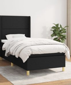 Giroletto A Molle Con Materasso Nero 100x200 Cm In Tessuto
