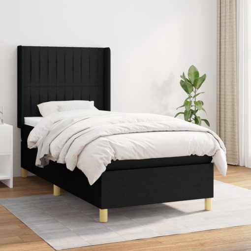 Giroletto A Molle Con Materasso Nero 100x200 Cm In Tessuto