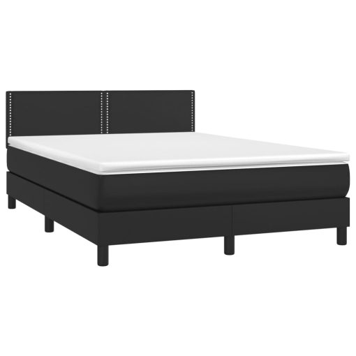 Giroletto A Molle Con Materasso E Led Nero 140x190cm Similpelle - Image 3
