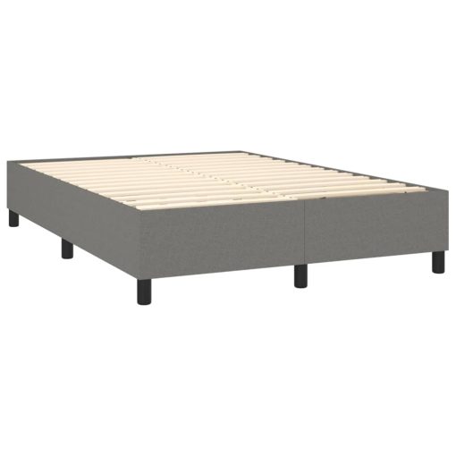 Letto A Molle Materasso E Led Grigio Scuro 140x190cm In Tessuto - Image 5